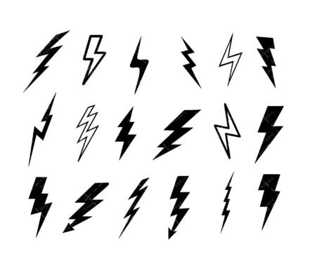 Lightning SVG Bundle, PNG, PDF, Flash Svg, Lighting silhouette,Thunder ...