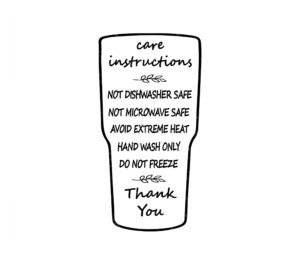 Tumbler Care Instructions SVG, PNG, PDF, tumbler cricut files ...