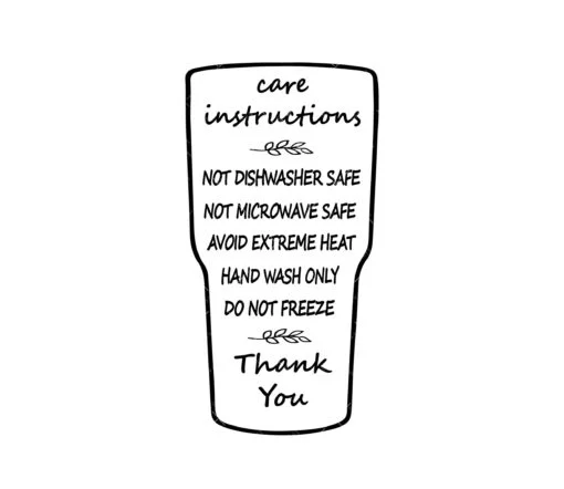 Tumbler care instructions SVG