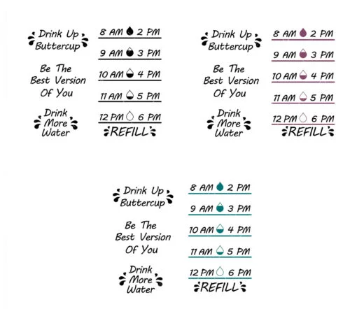 Water bottle tracker SVG