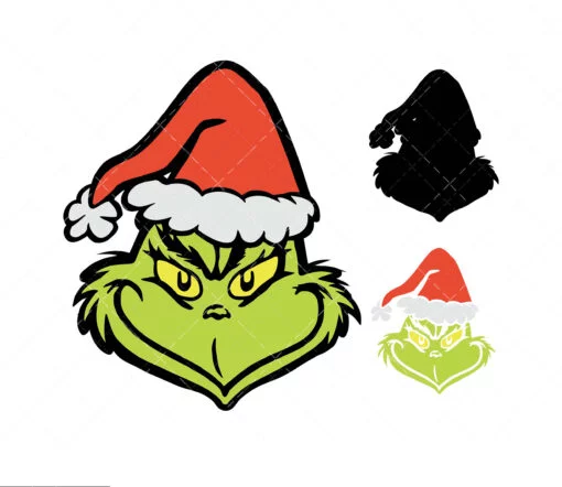 Grinch Face SVG File Layered