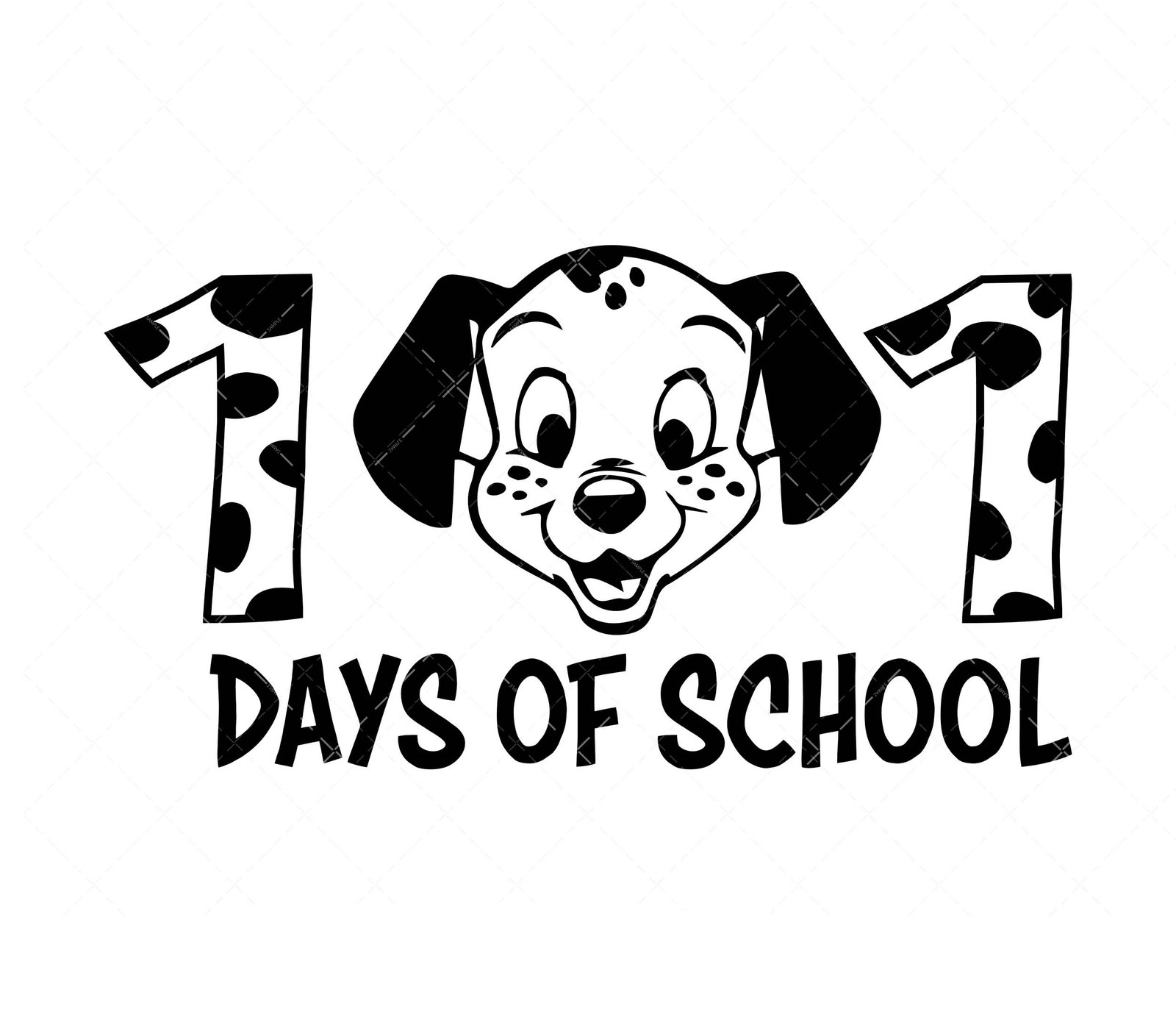 101 Days Of School Dalmatian SVG