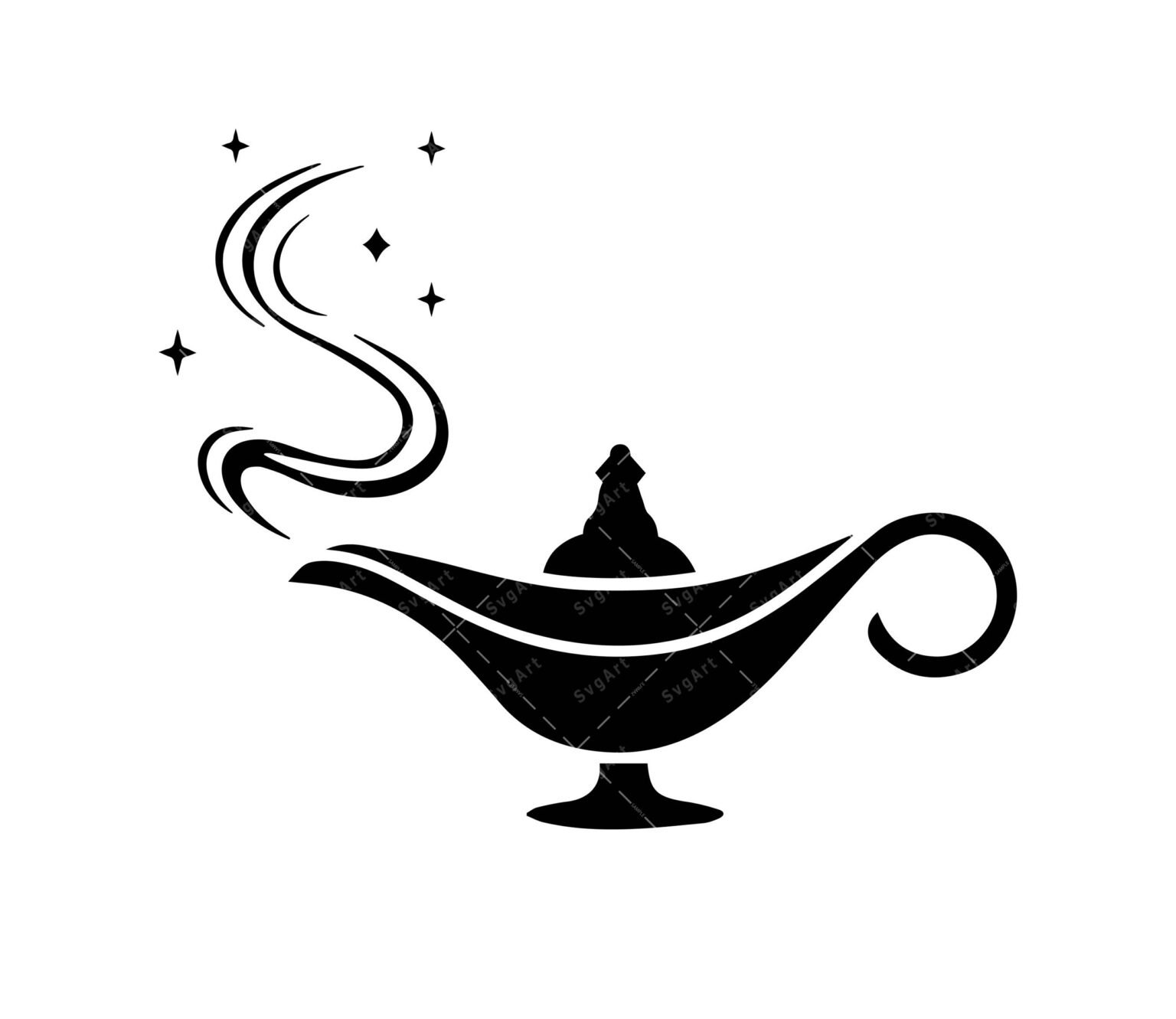 Magic Lamp Svg Png Pdf Aladdin Lamp Svg Djinn Svg Genie Lamp Svg