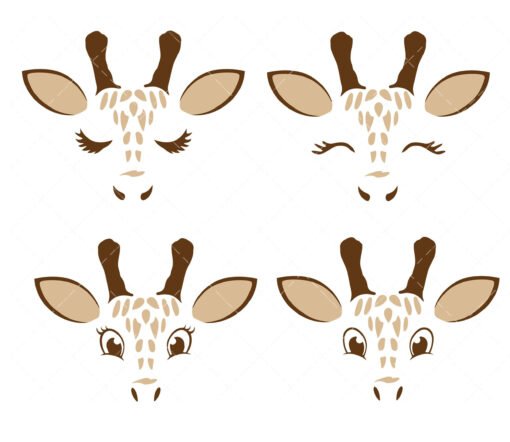 Giraffe Face SVG Cut Files