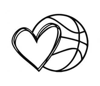 Basketball with Heart SVG