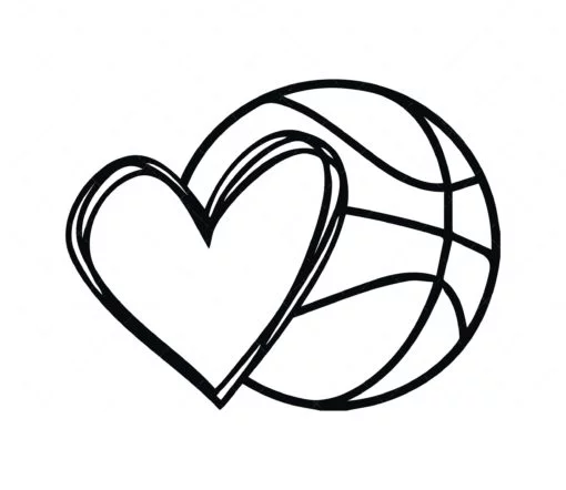 Basketball with Heart SVG