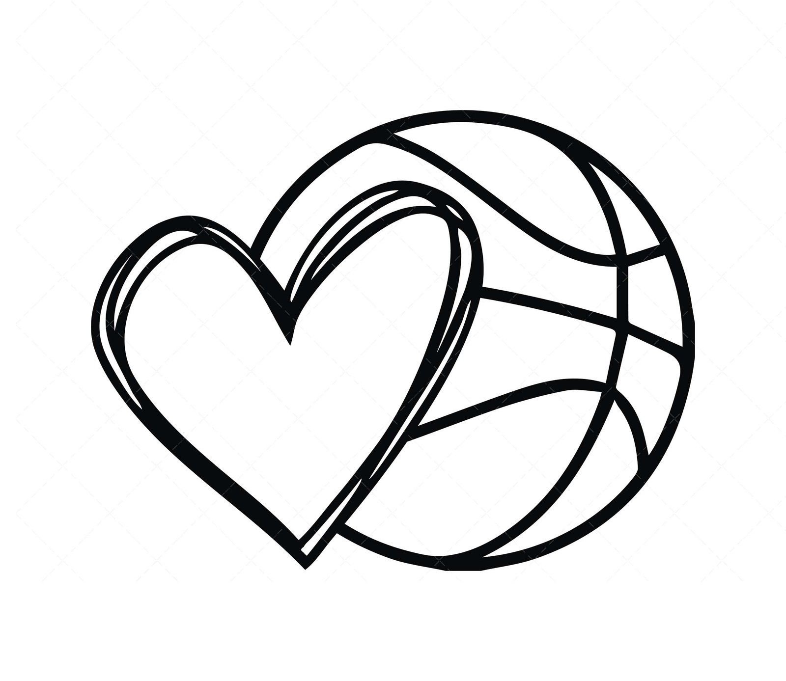 Basketball with Heart SVG, PNG, PDF, Basketball SVG