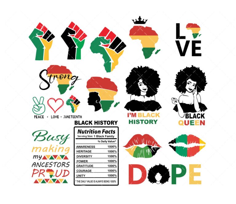 Black History Month SVG Bundle, PNG, PDF, Black Woman SVG, Juneteenth SVG