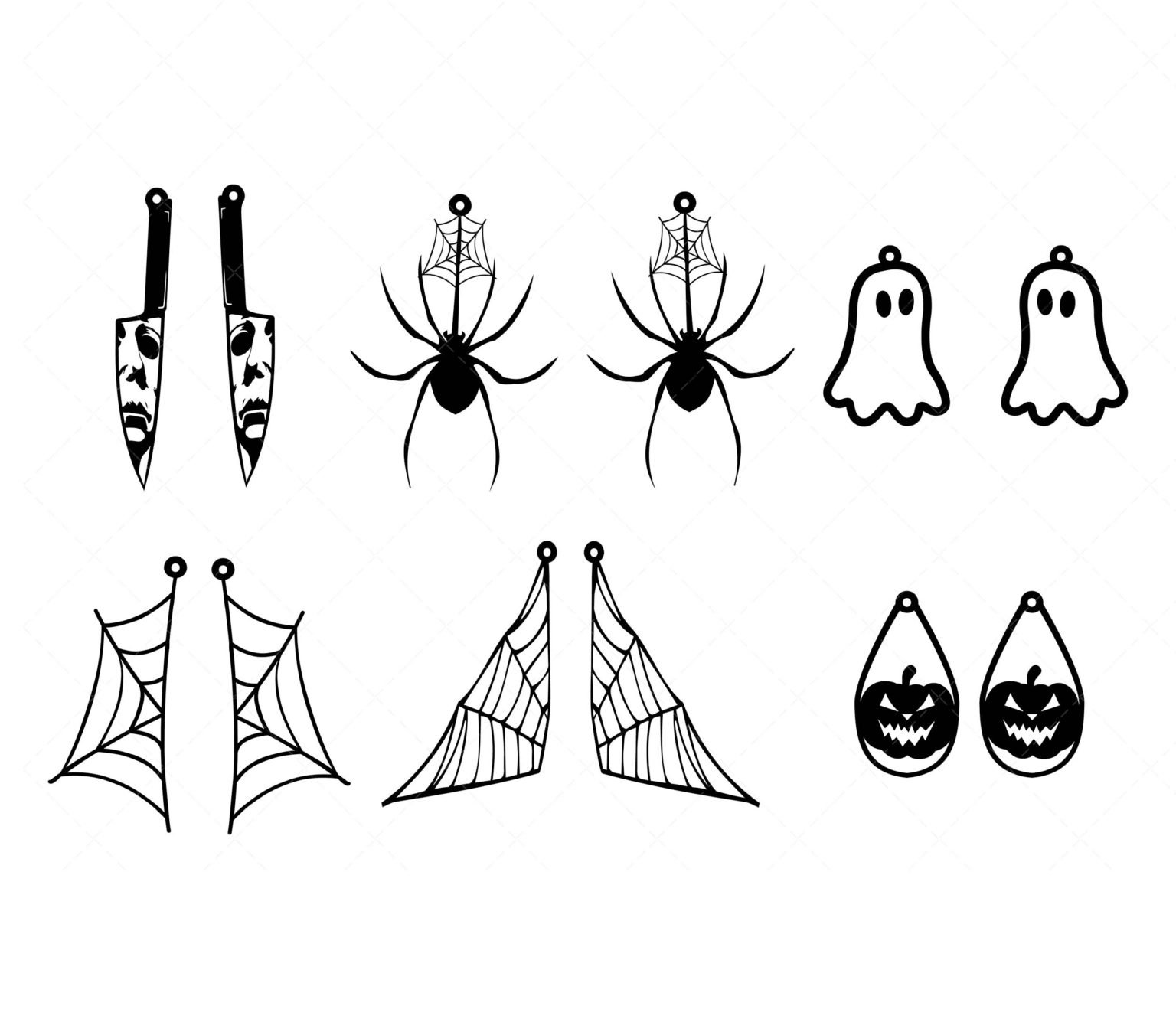 Halloween Earrings SVG, PNG, PDF, Halloween SVG