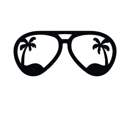 Palm Tree Sunglasses SVG, PNG, PDF, Aviators SVG, Beach, SVG, Palm Tree SVG