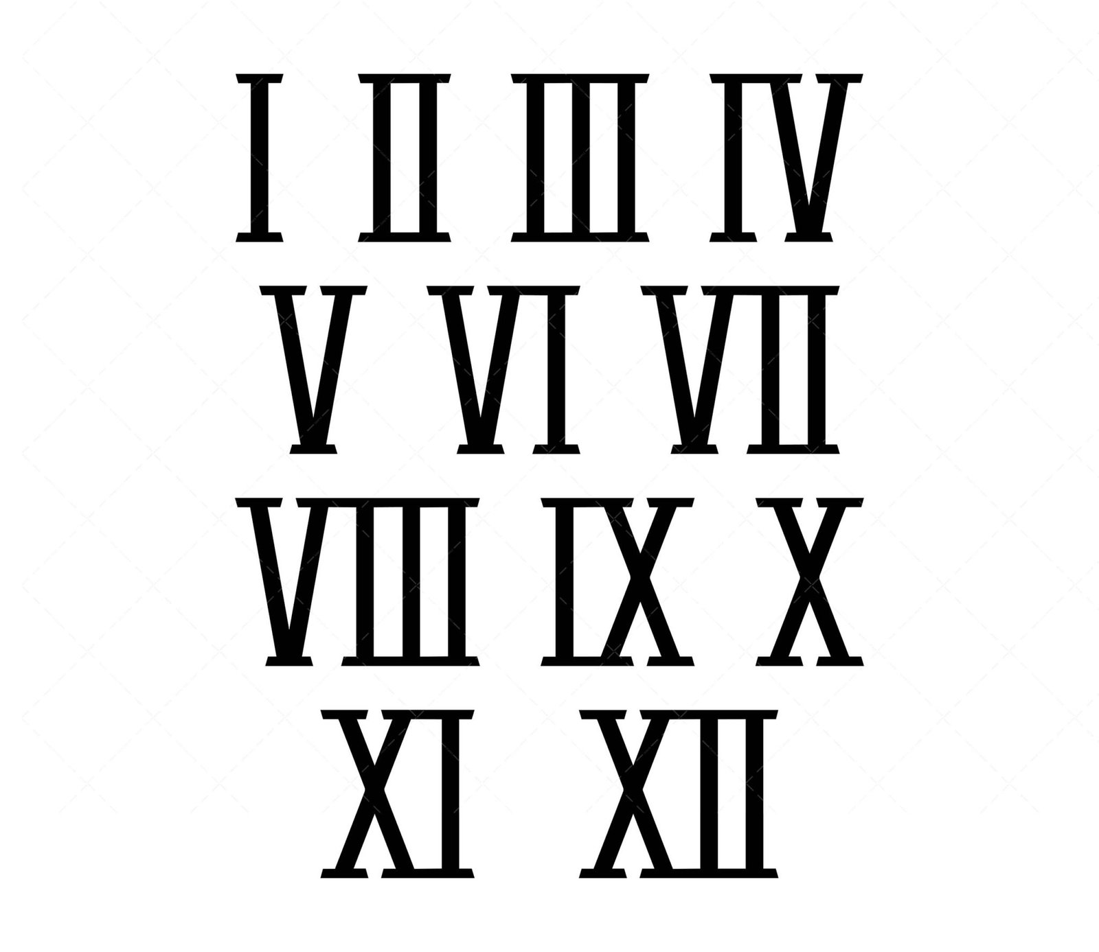 Roman Numbers SVG, PNG, PDF, Roman numerals SVG, roman SVG