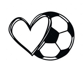 Soccer Ball with Heart SVG
