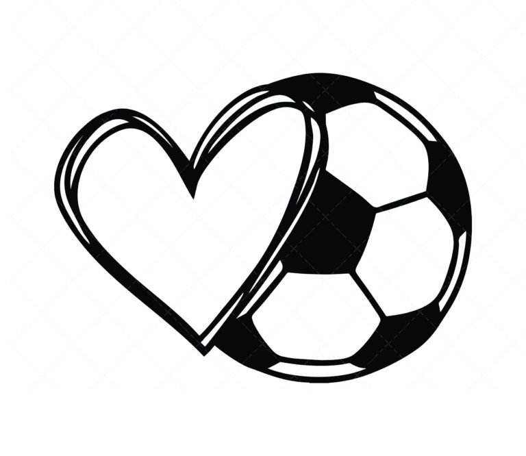 Soccer Ball with Heart SVG, PDF, Gameday SVG, Soccer Ball SVG