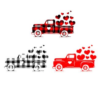 Valentines Day Truck SVG