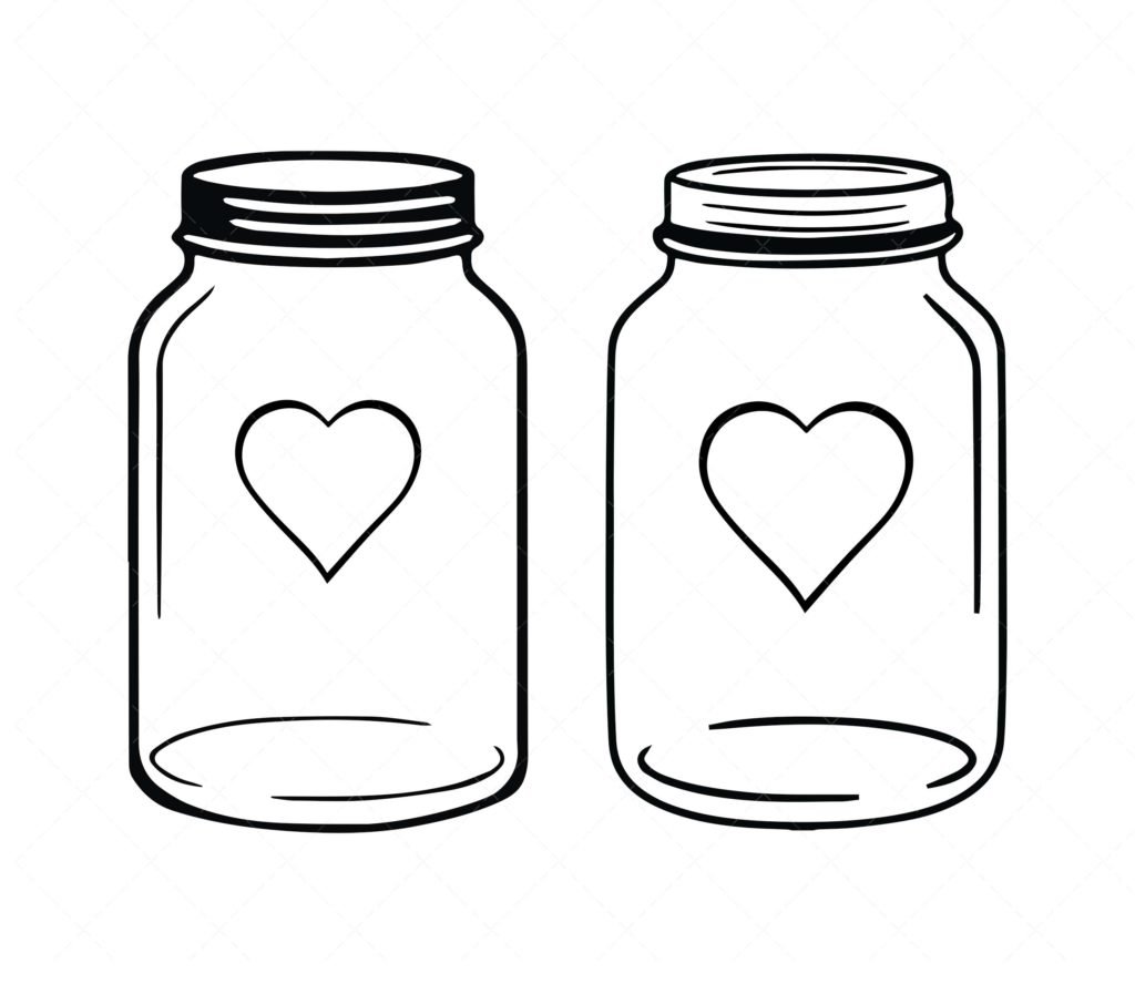 Mason Jar Heart SVG