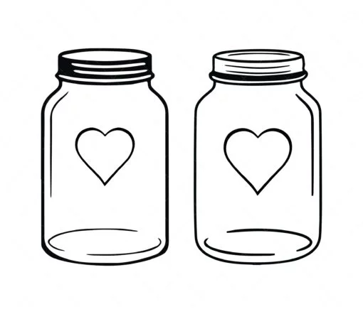 Mason Jar Heart SVG