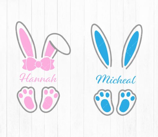 Bunny Name Frame SVG