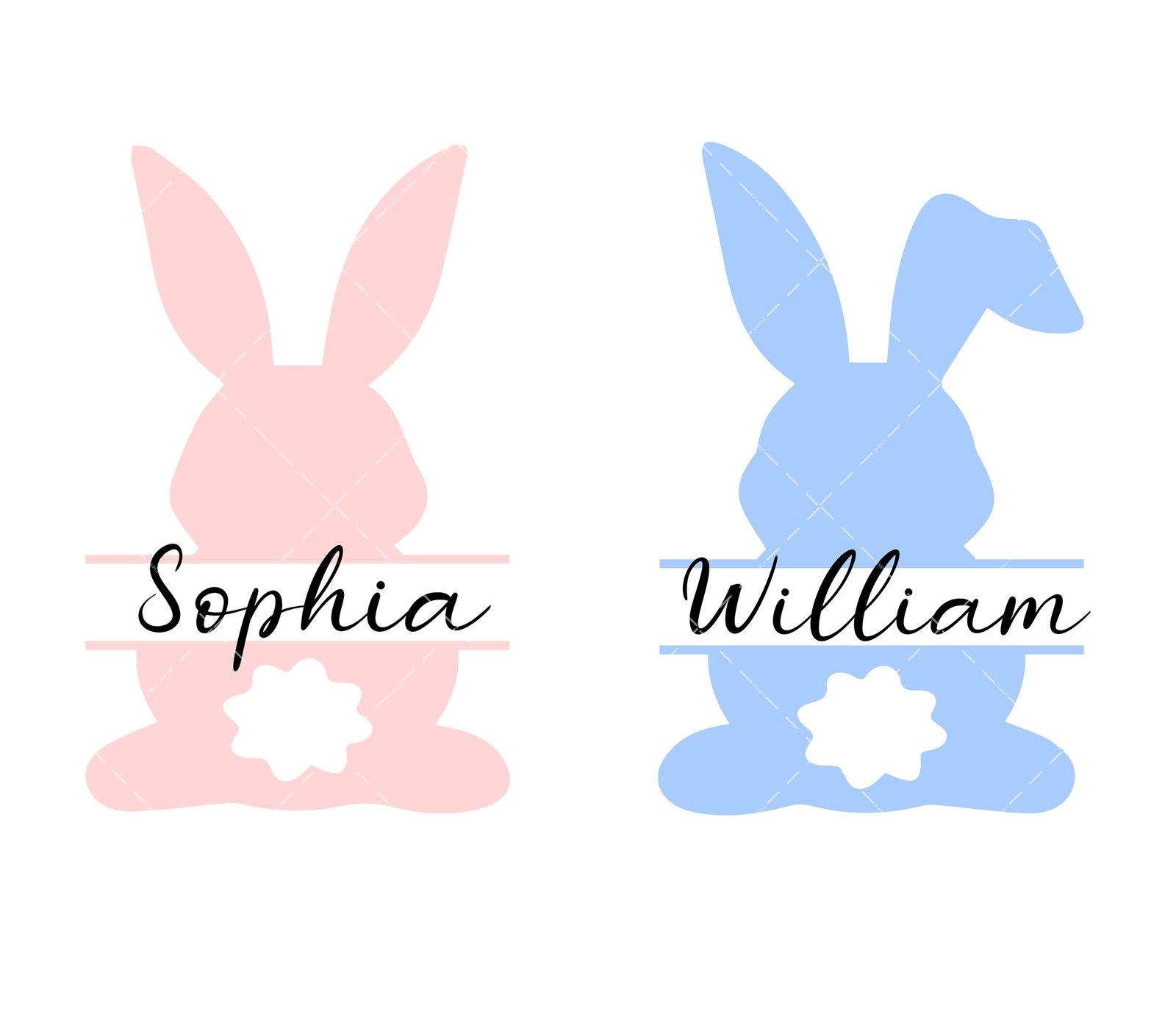 Bunny Name Frame SVG Silhouette Digital Download for Cricut Bunny SVG ...
