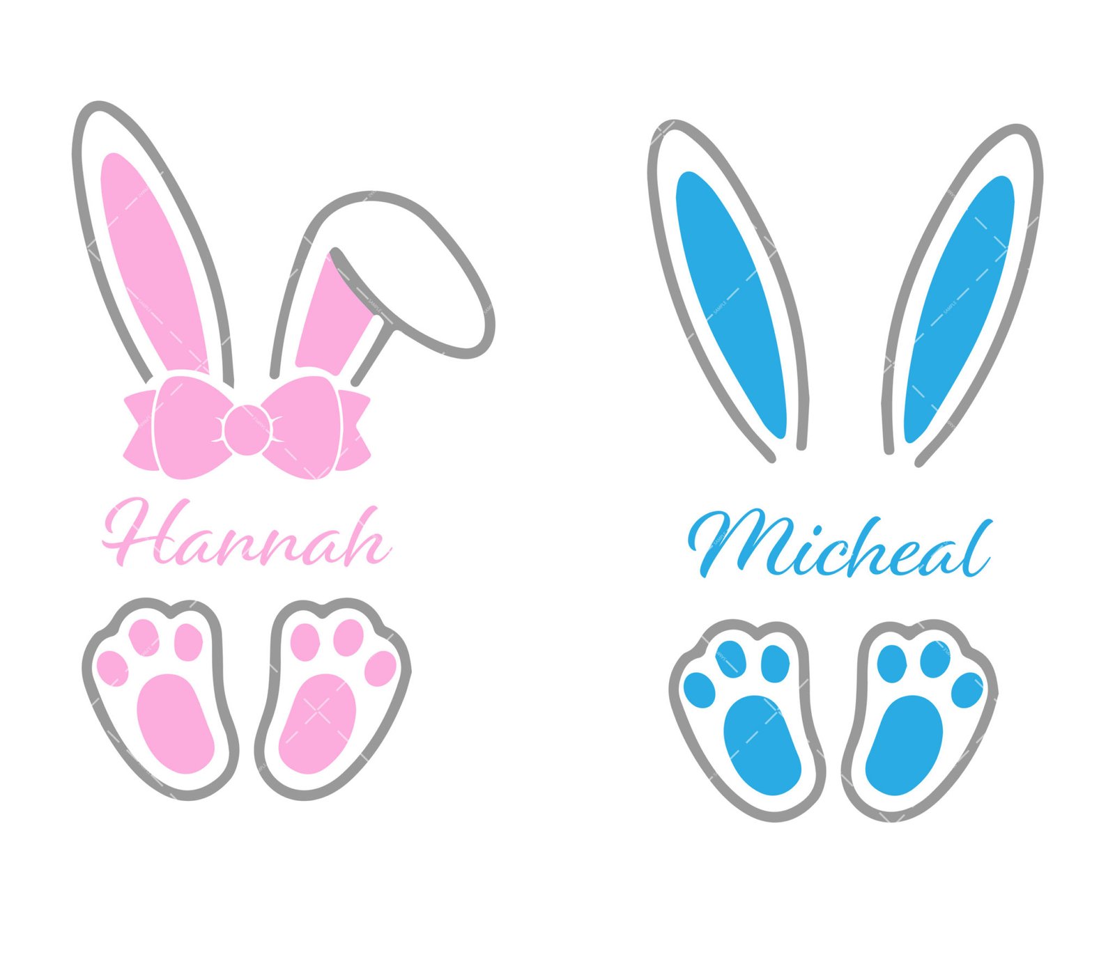 Bunny Name Frame SVG, PNG, PDF, Easter SVG, Bunny SVG