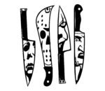 Horror Movie Characters In Knives SVG
