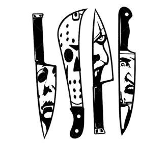 Horror Movie Characters In Knives SVG