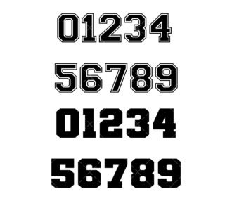 Jersey Number Templates SVG