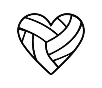 Volleyball Heart SVG