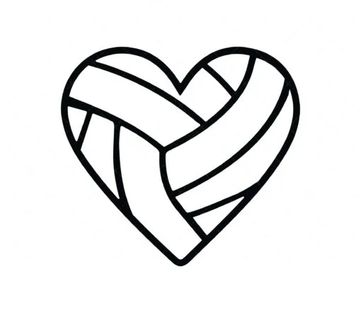 Volleyball Heart SVG