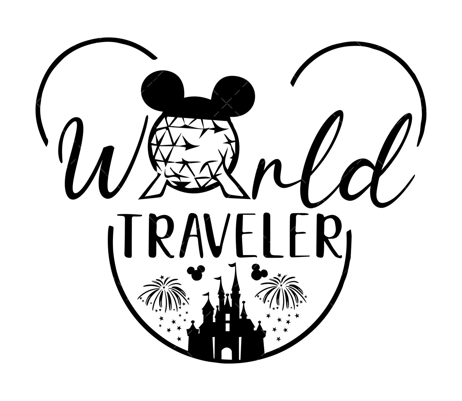 World Traveler Epcot SVG