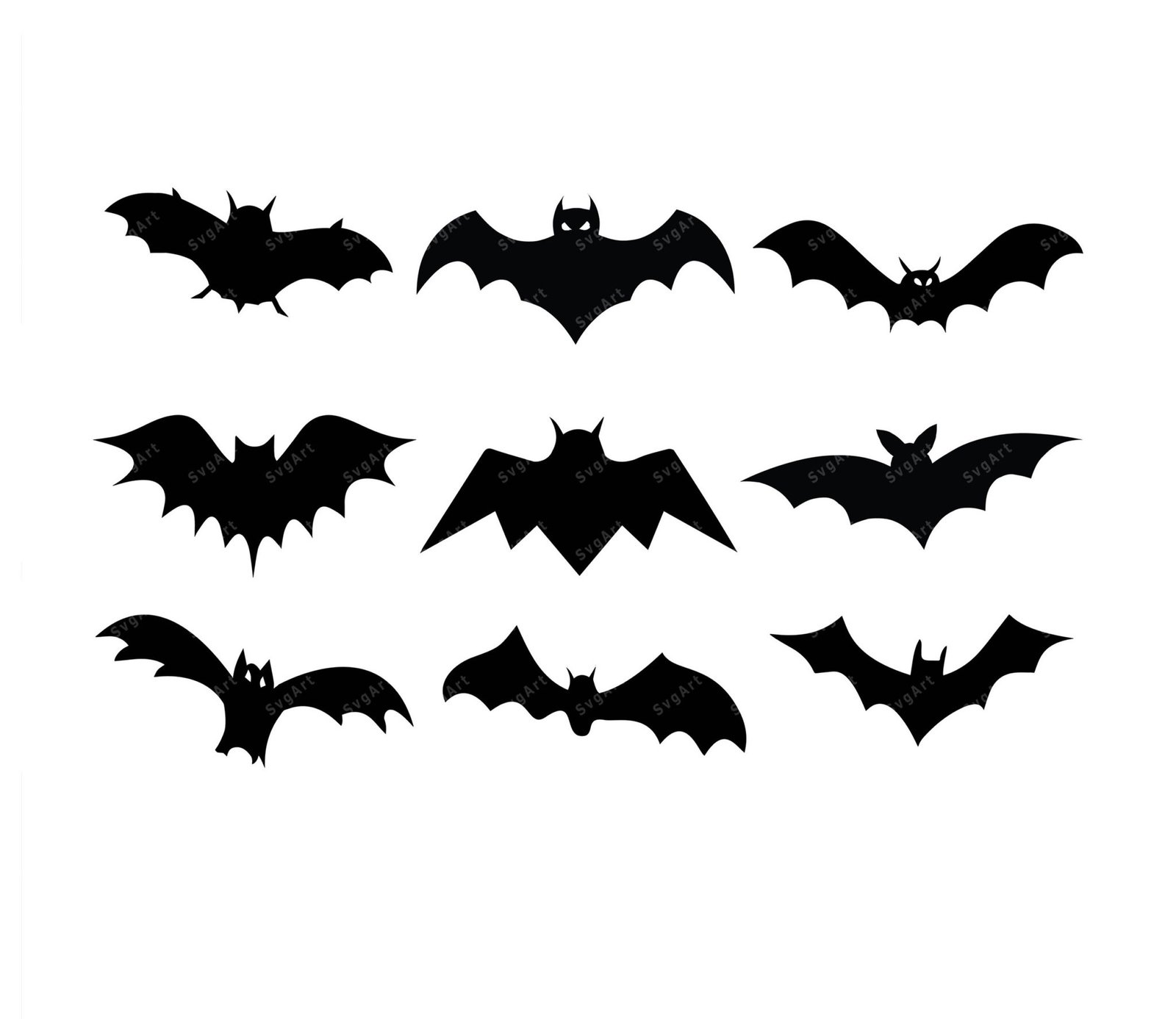 Bats SVG Bundle, PDF, PNG, Halloween SVG