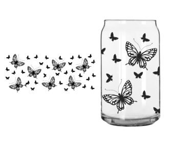 Butterfly SVG 16 oz glass wrap SVG