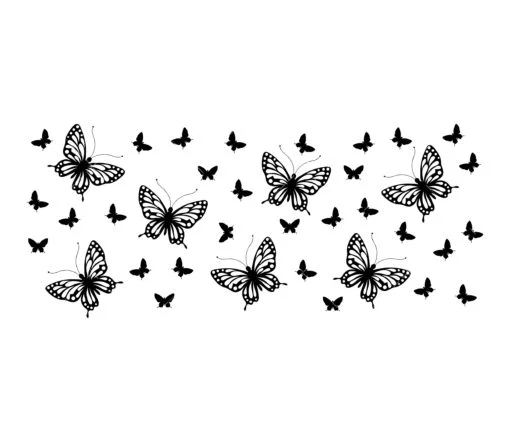 Butterfly SVG 16 oz glass wrap SVG