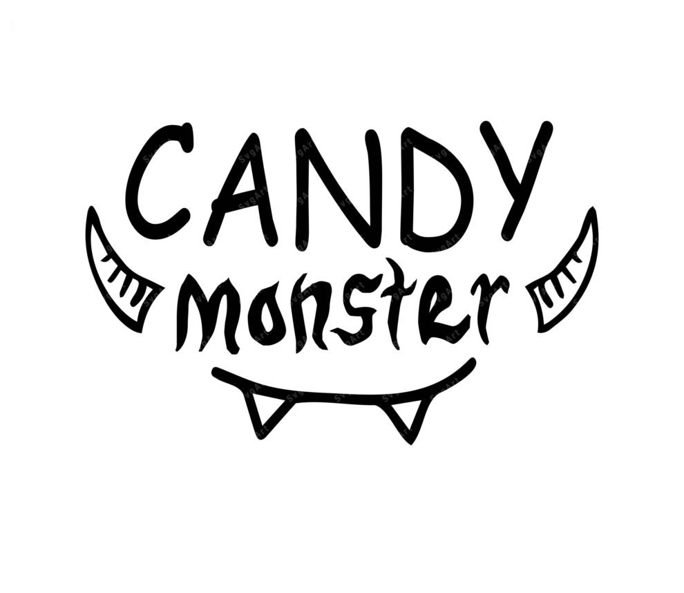 Candy Monster SVG, PDF, PNG, Halloween Little Monster SVG