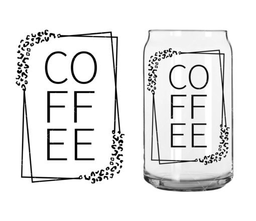 Leopard Frame SVG 16 oz glass wrap SVG