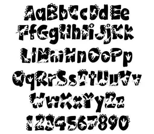 Dinosaur Font SVG