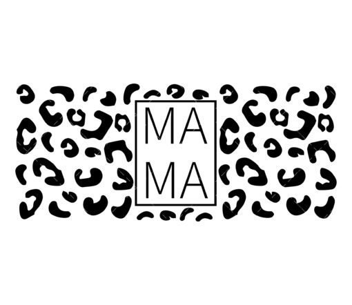 Leopard Mama SVG 16 oz glass wrap SVG