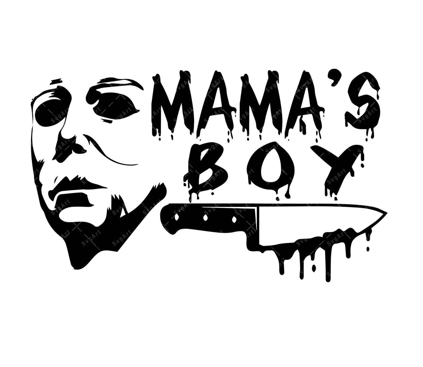 Mama’s Boy SVG, PDF, PNG, Halloween SVG, Michael Myers SVG