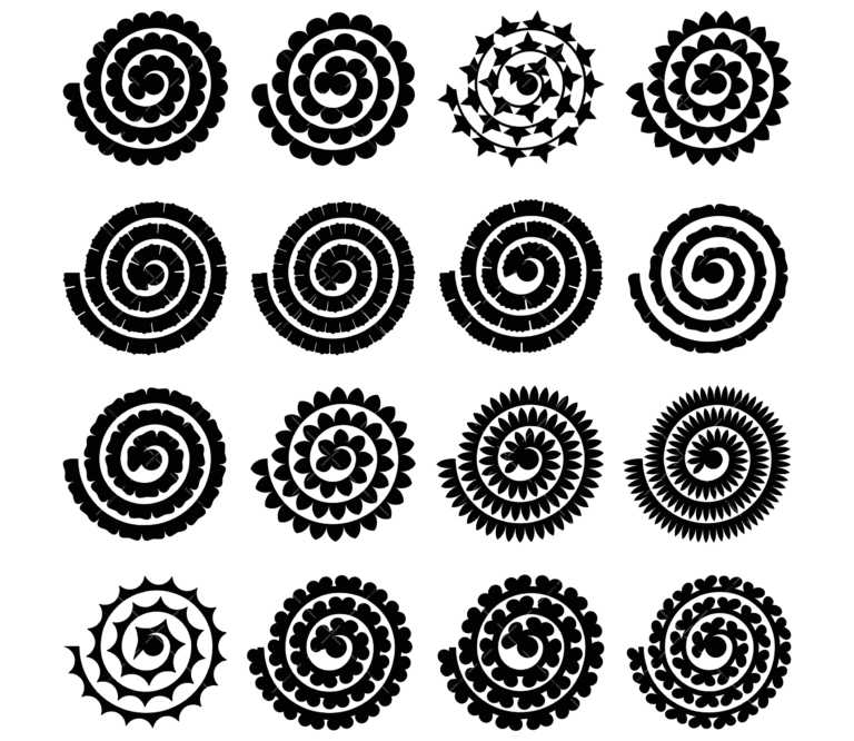 Rolled Flower SVG, PDF, PNG, Rolled Flowers Template