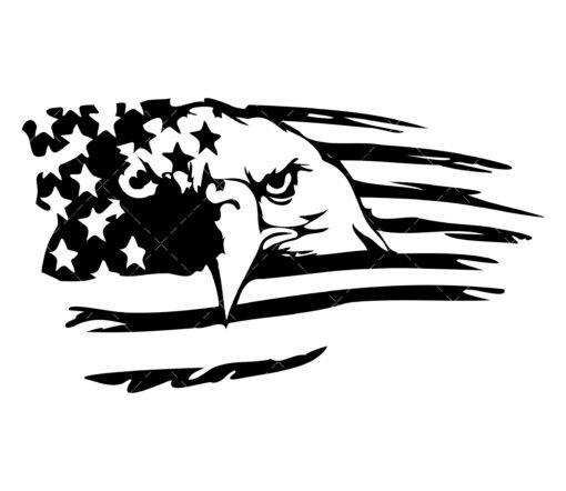 Distressed American Eagle Flag SVG