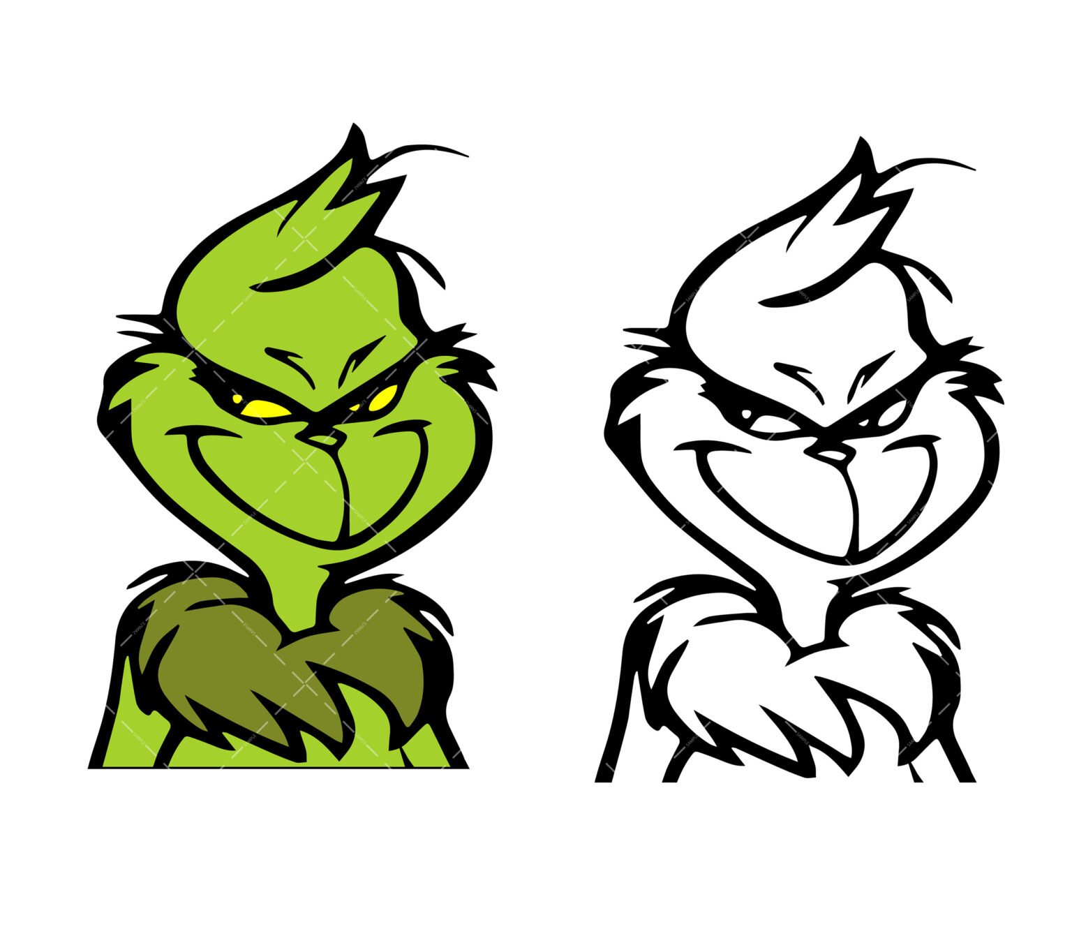 Grinch Head SVG, PNG, PDF, Grinch face cut file