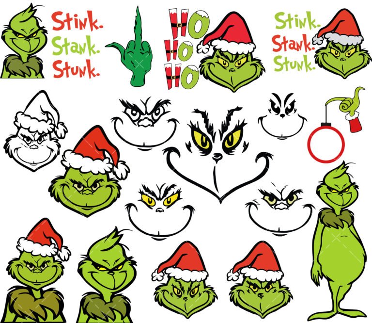 Grinch Face SVG, PNG, PDF, Grinch Image, Christmas Cut File
