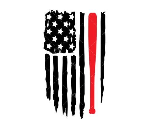 American Flag Baseball SVG
