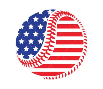 American Flag Baseball SVG