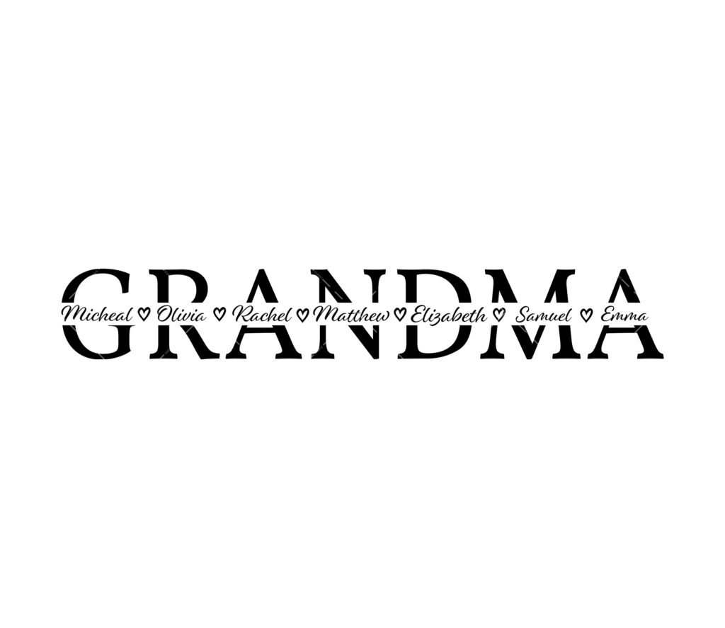 Grandma split name frame SVG