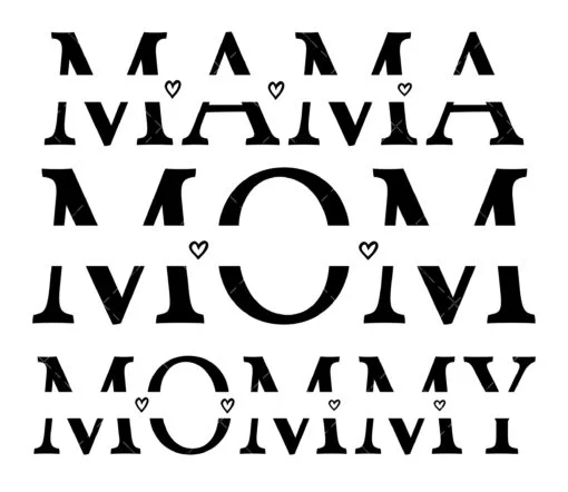 Mama split name frame SVG
