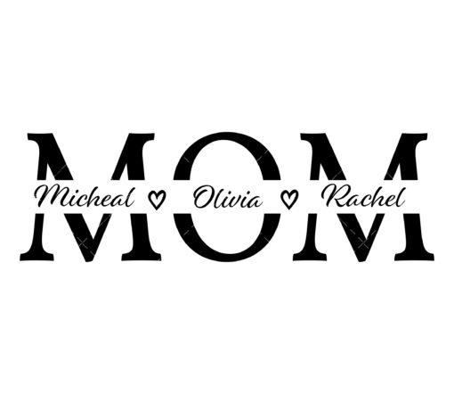 Mom split name frame SVG