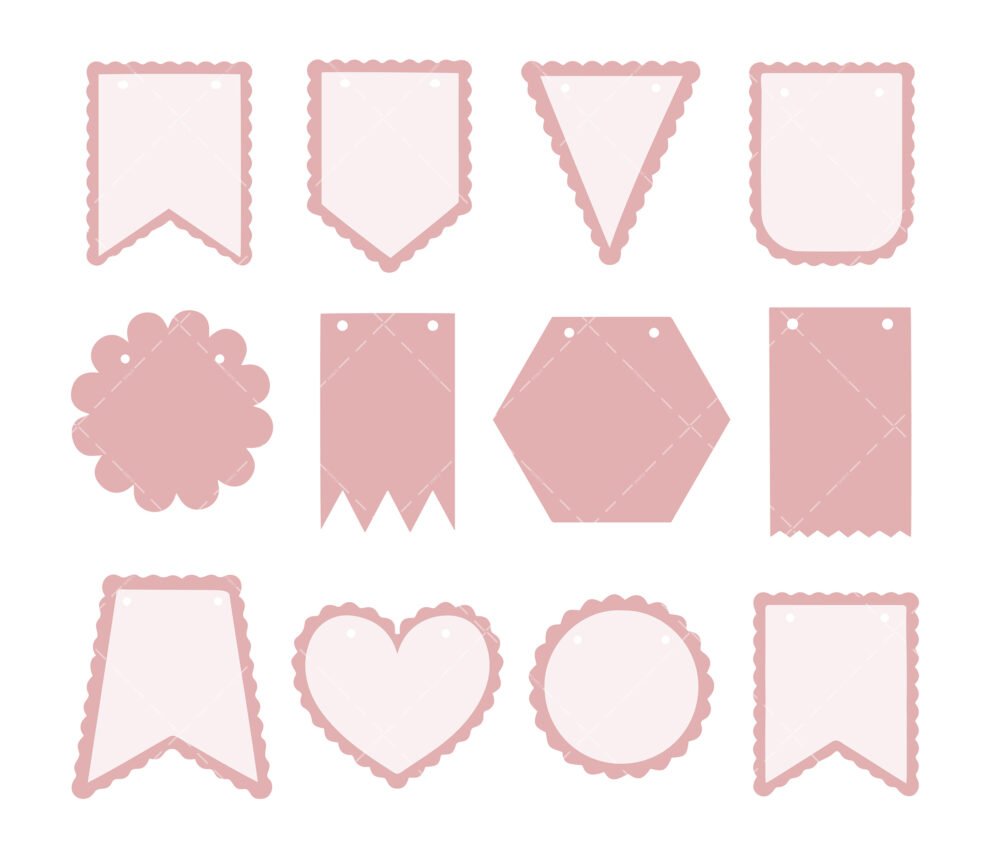 Bunting SVG, PNG, PDF, Scalloped Banner SVG