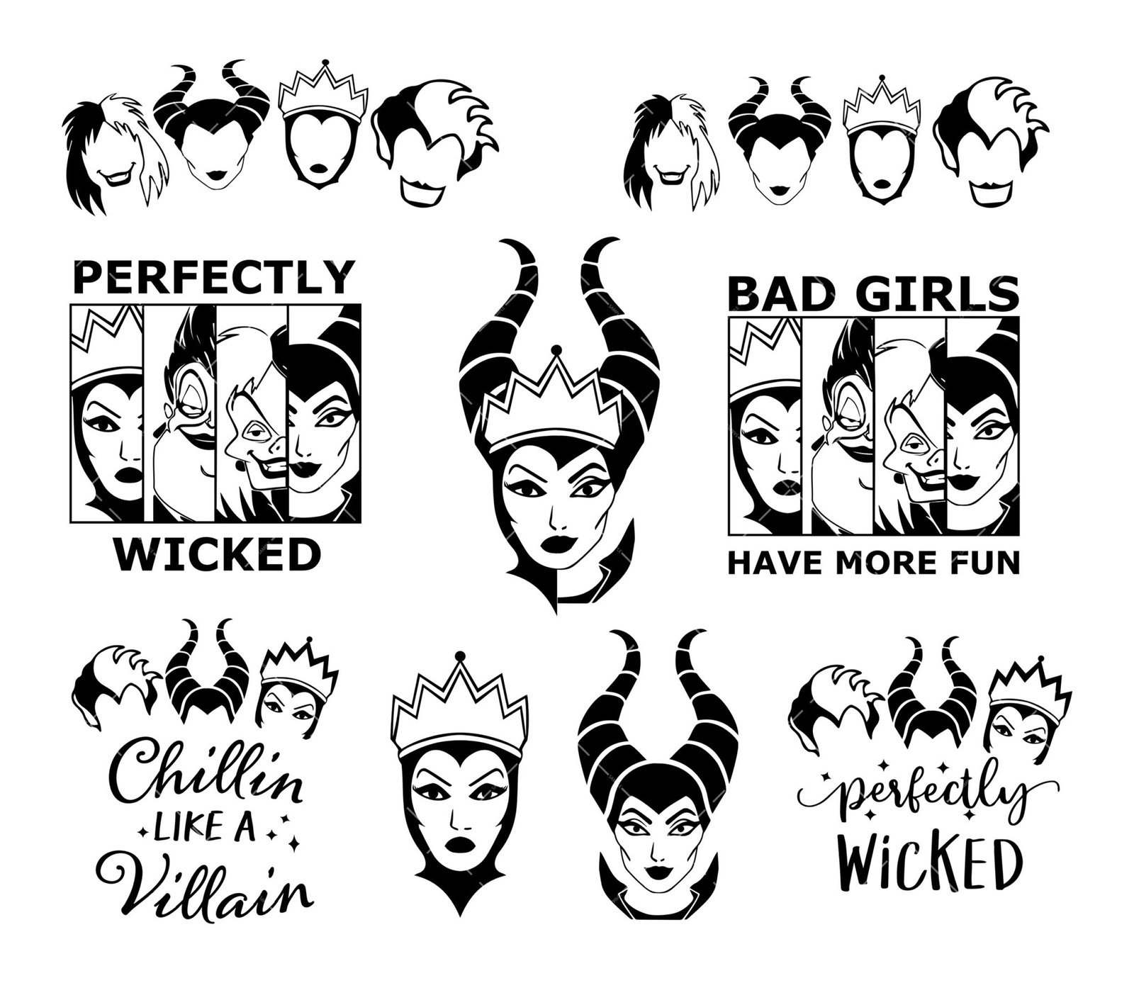 Halloween Villain SVG Bundle, PNG, PDF, Halloween SVG