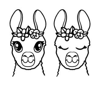 llama with flower SVG