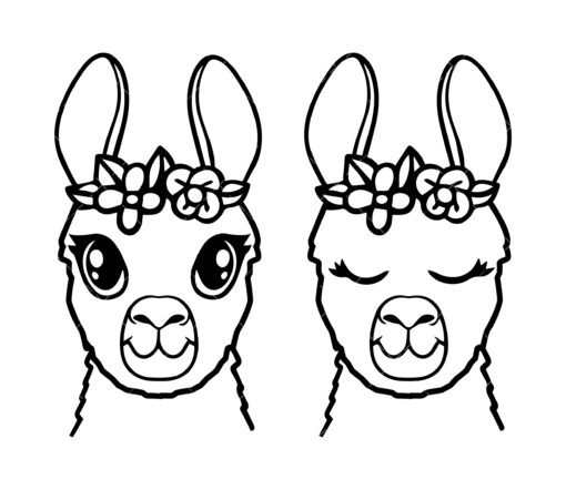 llama with flower SVG
